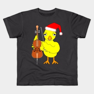 Santa Cap Cello Chick Kids T-Shirt